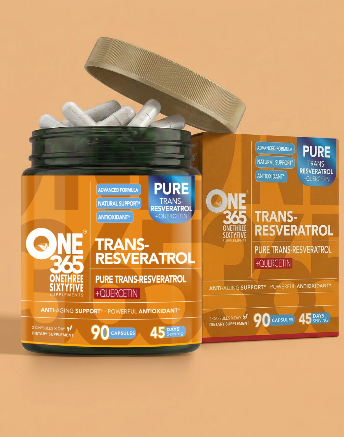 Trans Resveratrol Supplement with Quercetin Antioxidant