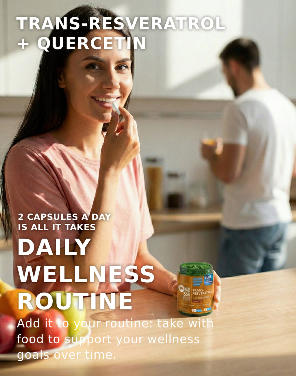 Trans Resveratrol Supplement with Quercetin Antioxidant